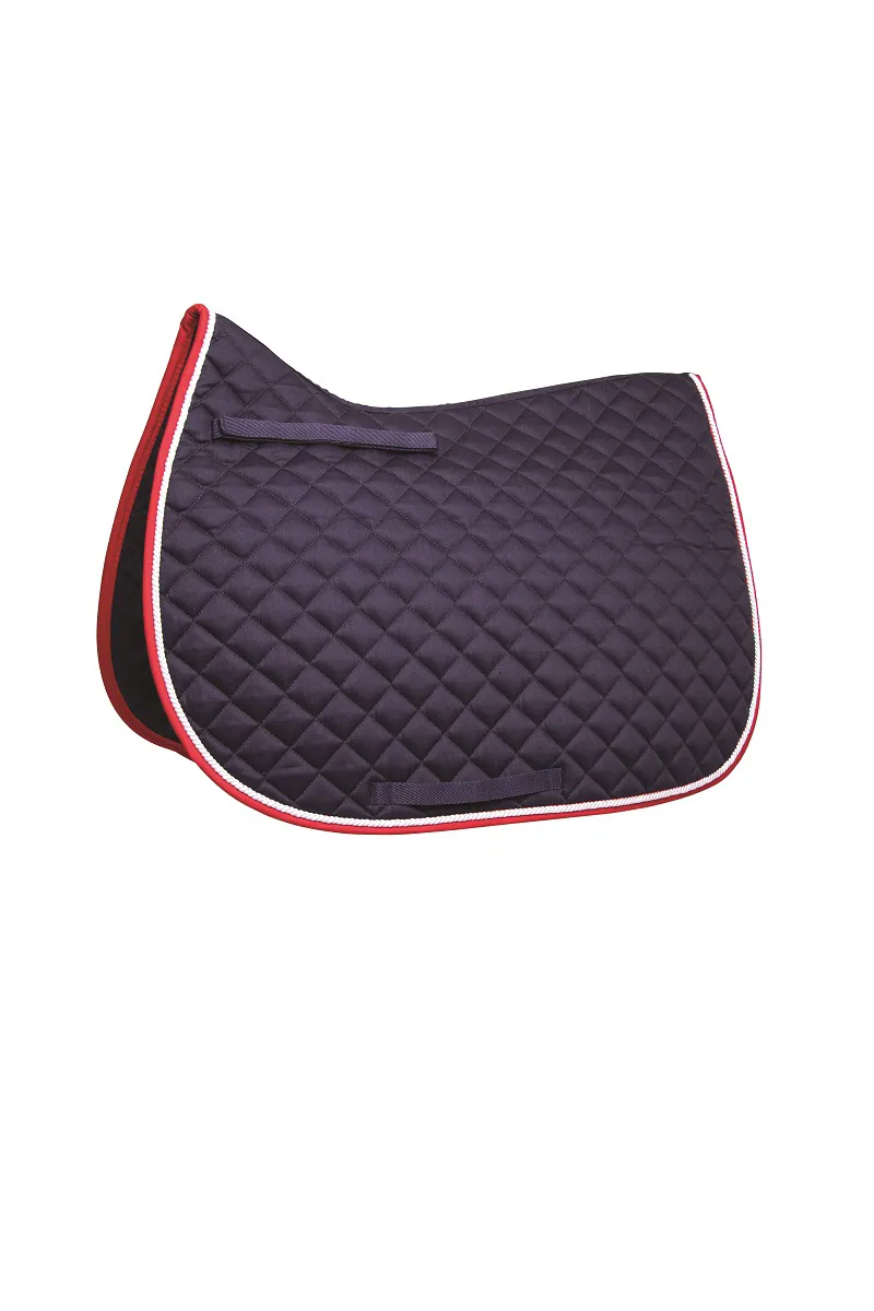 Hy Equestrian Splendid Showjump Saddle Pad in Navy/Red